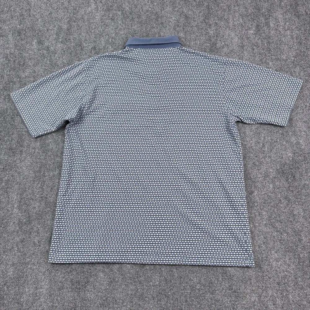 Vintage Palmland Club Polo Shirt Mens Large Blue Geometric Pattern‎ Golf